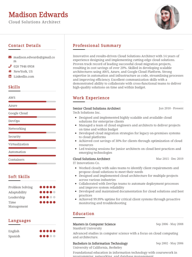 Classic maritime CV template