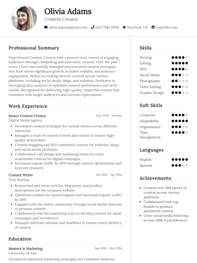 Creative maritime CV template