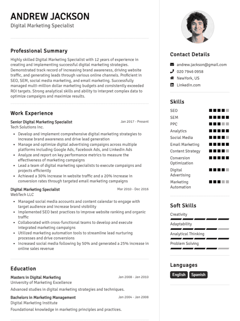 Elegant maritime CV template