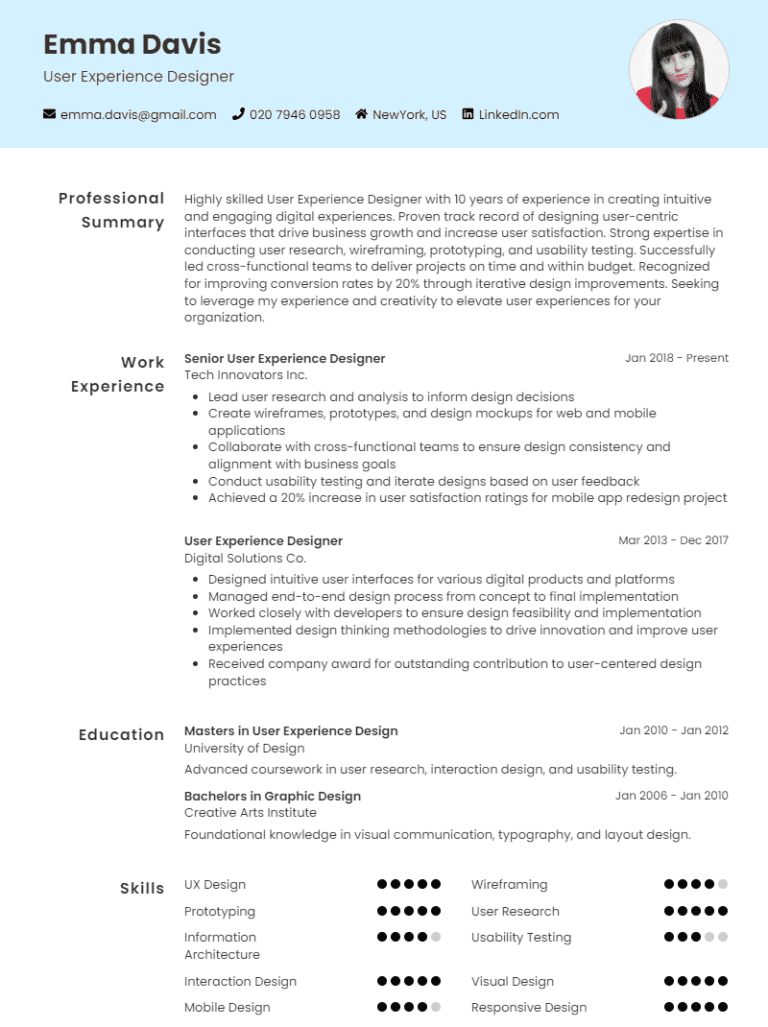 Expertise maritime CV template