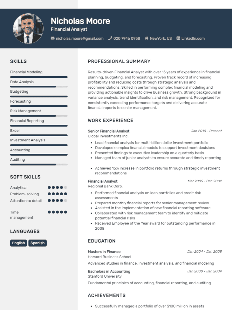 Explorer maritime CV template