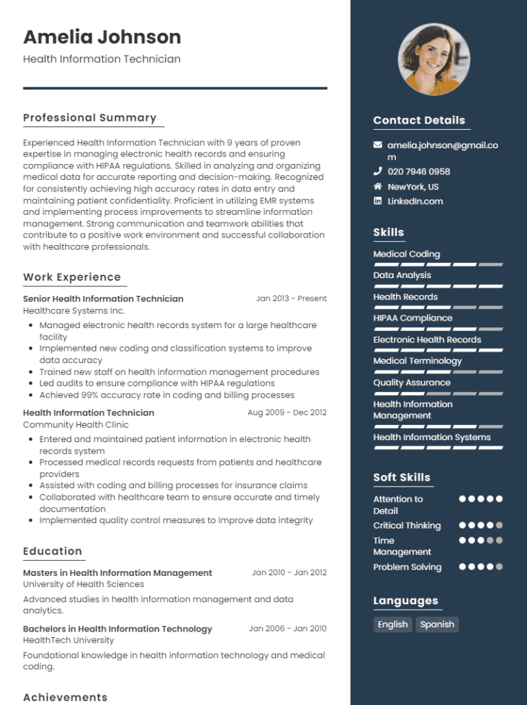 Influential maritime CV template