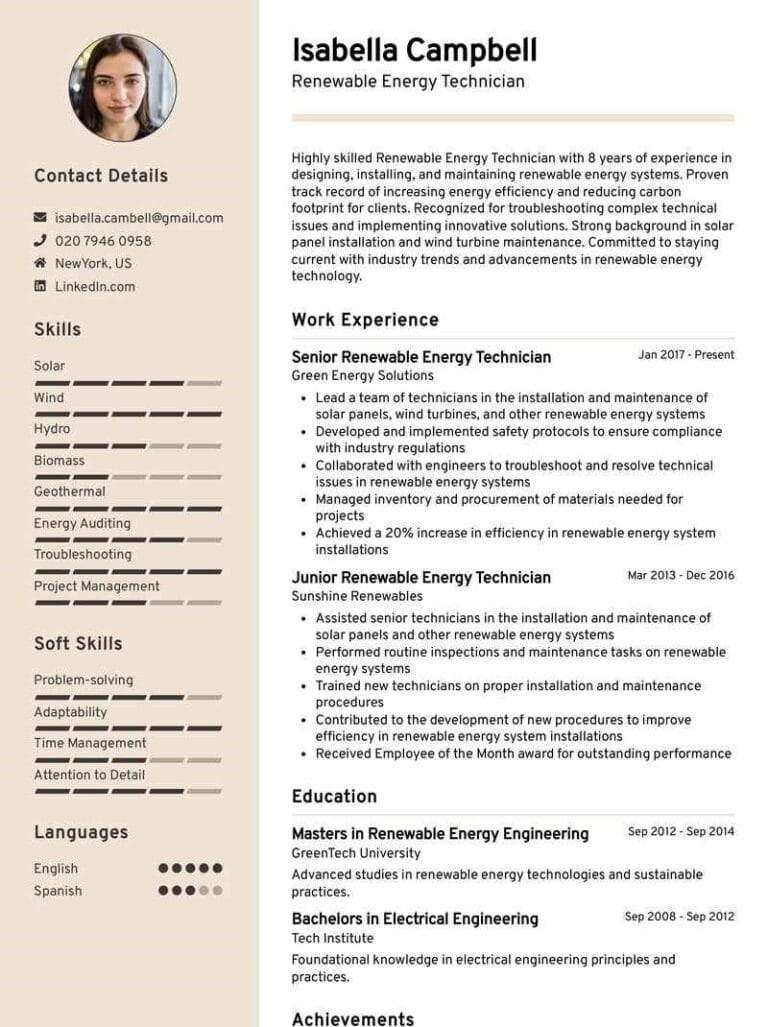 Inspired maritime CV template